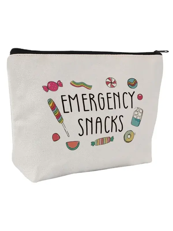 Cartoon Letters & Cartoon Pattern Makeup Bag, Casual Zipper Makeup Bag, Versatile Storage Bag for Travel, Daily Use, Perfect ...