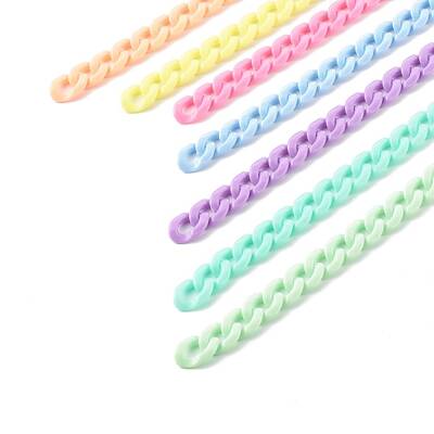 7 Strands 7 Colors Handmade Opaque Acrylic Curb Chain