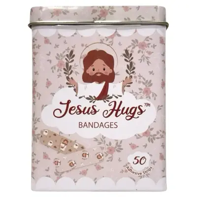 Jesus Hugs Bandages - 50 Sterile Adhesive Strips with 5 Designs - OuchieOut-, Bandaid, Latex-Free & Water Resistant, Safe for...