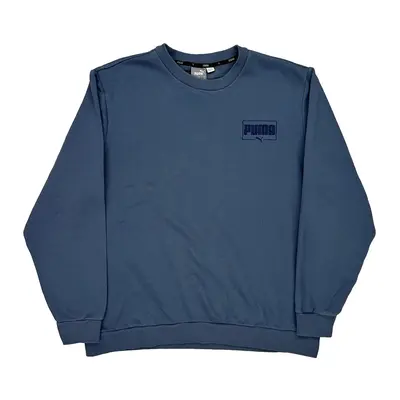 Puma Sweatshirt - XL Blue Cotton Blend