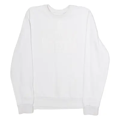 CALVIN KLEIN Mens Sweatshirt White Crew Neck L