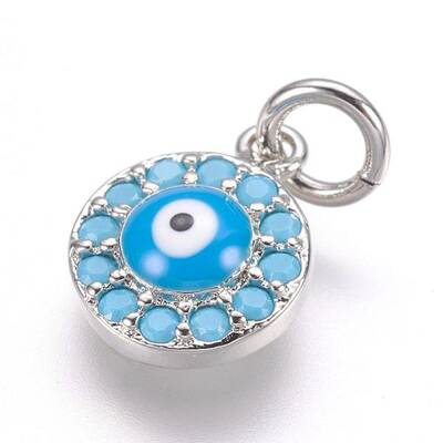 Brass Micro Pave Cubic Zirconia Charms