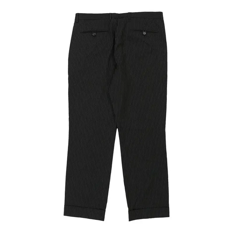 Hugo Boss Pinstripe Trousers - 34W 29L Black Cotton
