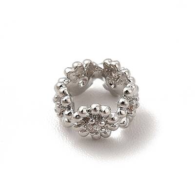 Rack Plating Brass Cubic Zirconia Spacer Beads