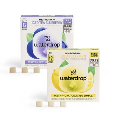waterdrop Iced Tea Hydration Cubes TikTok For You Set - 24 Cubes LEMON BLUEBERRY - Sugar Free & Zero Calorie Ice Tea Powder M...