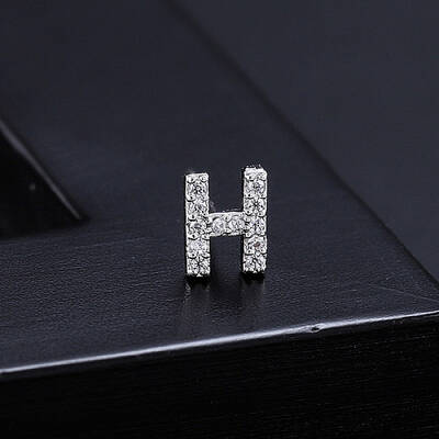 Platinum Brass Micro Pave Cubic Zirconia Stud Earrings