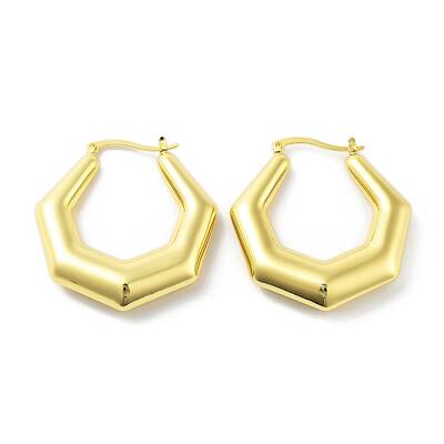 Real 18K Gold Plated Brass Hoop Earrings