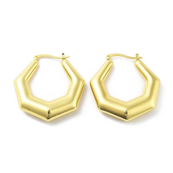 Real 18K Gold Plated Brass Hoop Earrings