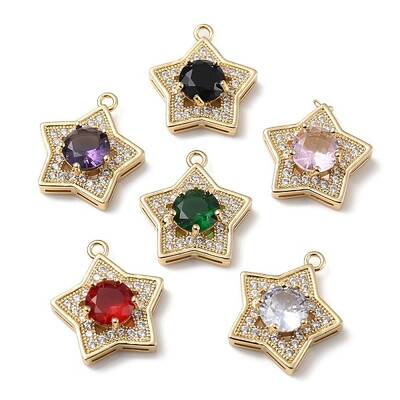 Brass with K9 Glass & Rhinestone Pendants