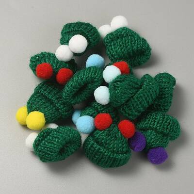 Woolen Crochet Mini Hat with Double Pom Pom Ball