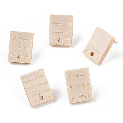 Ash Wood Stud Earring Findings