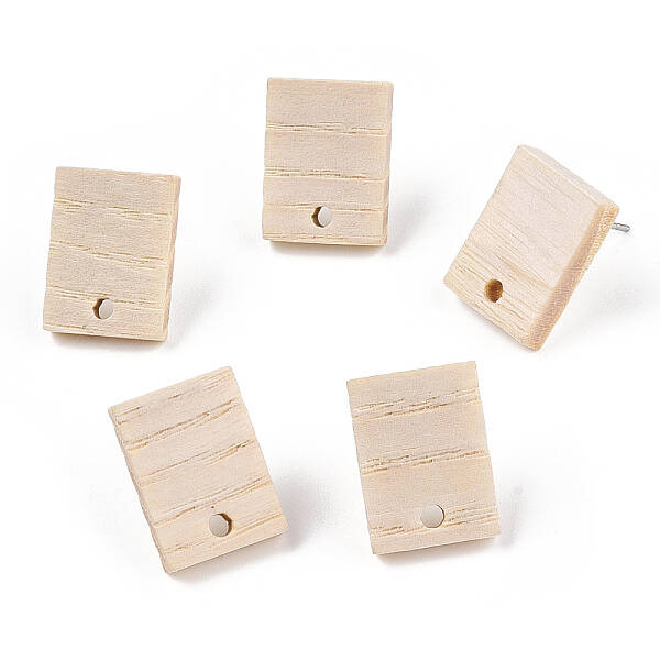 Ash Wood Stud Earring Findings