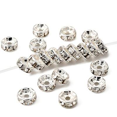 Brass Grade A Rhinestone Spacer Beads
