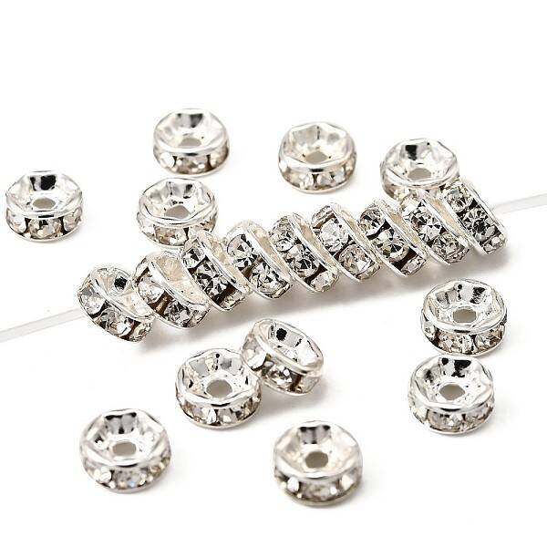 Brass Grade A Rhinestone Spacer Beads