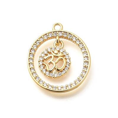 Brass Micro Pave Cubic Zirconia Pendants