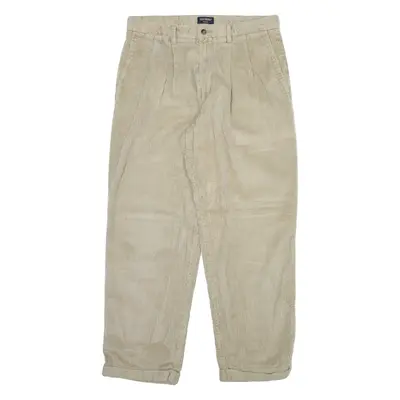 DOCKERS Mens Corduroy Trousers Beige Relaxed Straight W31 L27