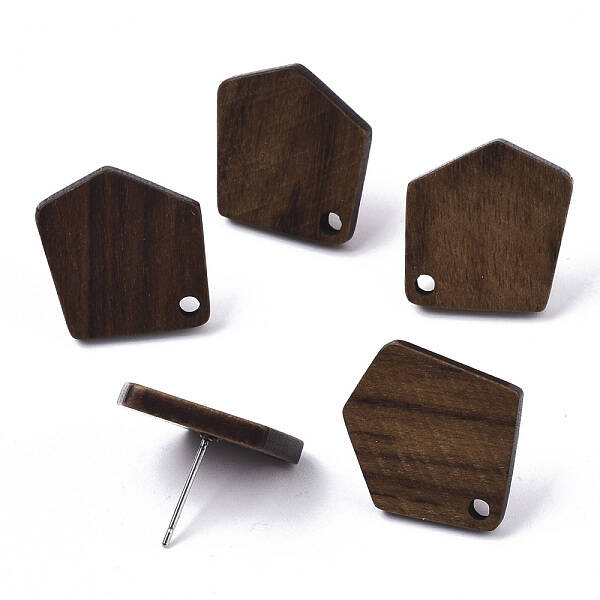 Walnut Wood Stud Earring Findings