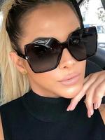 Modern Elegant Oversized Square Frame Sunglasses for Women, Trendy Casual Sunglasses for Everyday Outdoor Activities, Cool Fe...