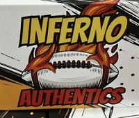 Inferno Box 2 Football Cards + Full Size Rep Football HLMT Memorabilia with Certificate of Authenticity, No NFL Packaging