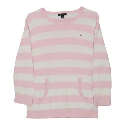 Age 14-16 Tommy Hilfiger Striped Jumper - Large Pink Cotton