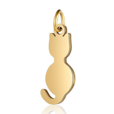 201 Stainless Steel Kitten Pendants