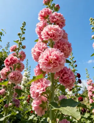 [Promise: Germinate or Refund]500PCS+ Hollyhock Seeds – Colorful Tall Blooms, Heirloom & Non-GMO, Perfect for Fences, Borde...
