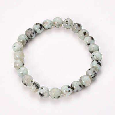 Natural Sesame Jasper/Kiwi Jasper Beaded Stretch Bracelets