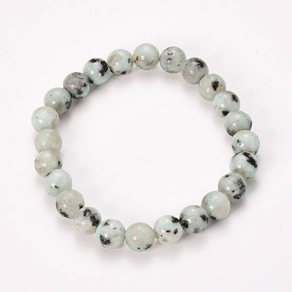 Natural Sesame Jasper/Kiwi Jasper Beaded Stretch Bracelets
