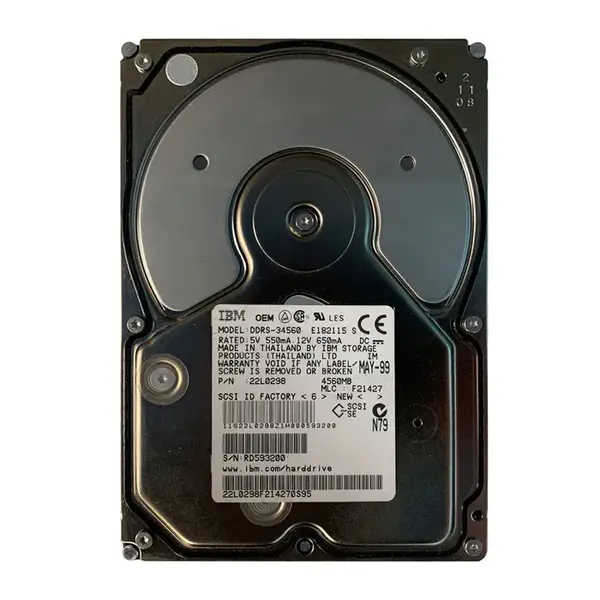 22L0298 IBM 4GB Ultra SCSI 7200 3.5-inch 512KB Hard Drive