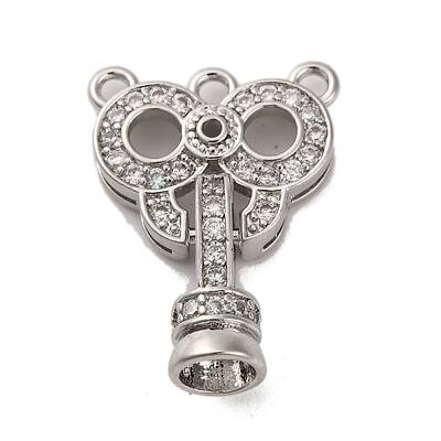 Brass Micro Pave Clear Cubic Zirconia Fold Over Clasps