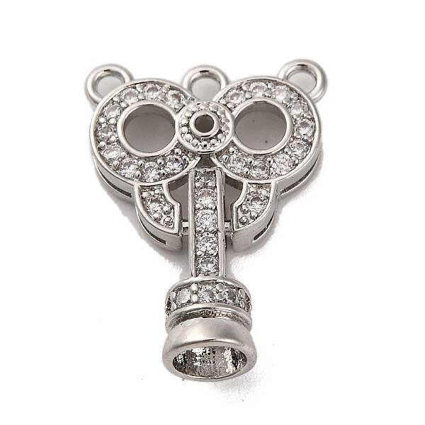 Brass Micro Pave Clear Cubic Zirconia Fold Over Clasps