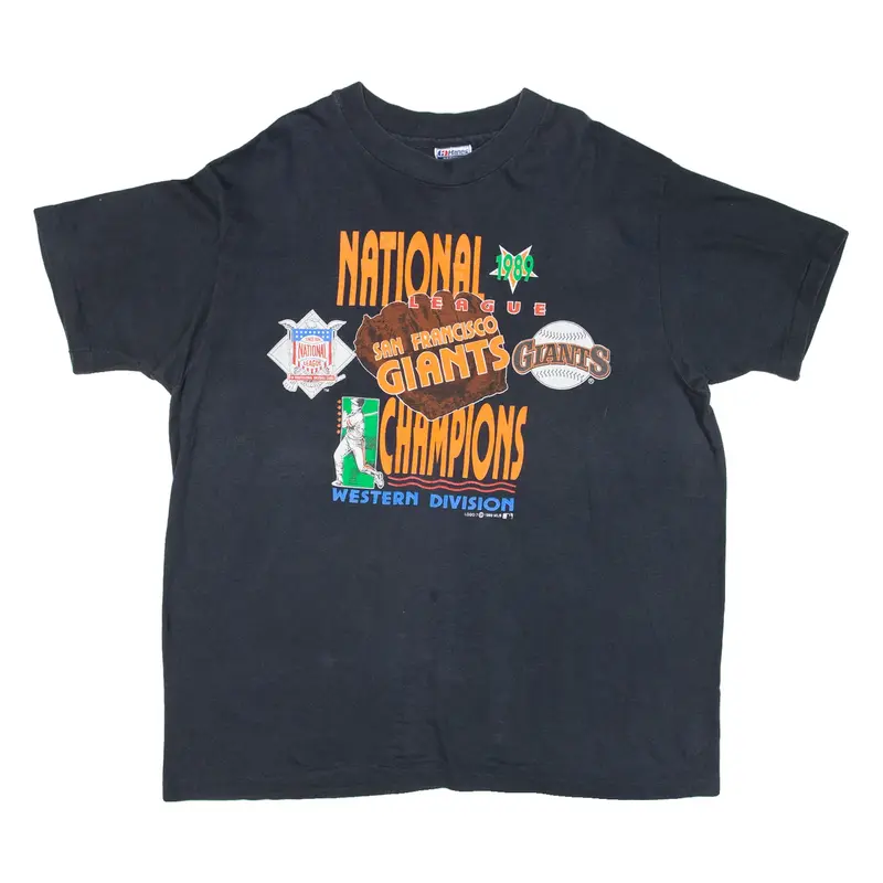 HANES San Francisco Giants Mens T-Shirt Blue 80s USA XL