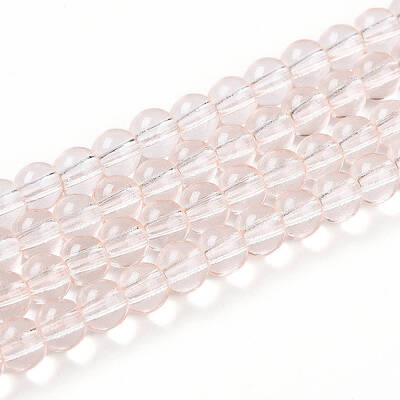 Baking Paint Transparent Glass Beads Strands