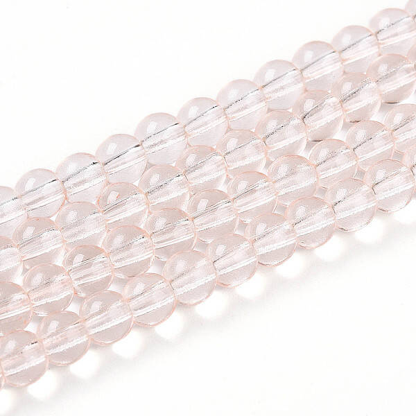 Baking Paint Transparent Glass Beads Strands