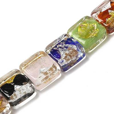 Handmade Gold Foil and Silver Foil Lampwork Beads