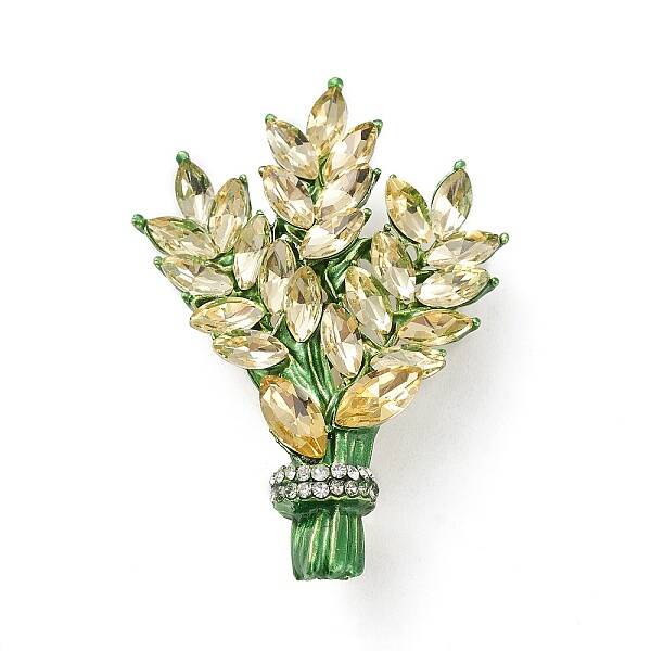 Rhinestone Wheat Brooch Pin