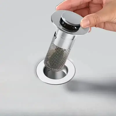 Stainless Steel Sink Drain Stopper, Anti-clogging Pop-Up Sink Drain Filter, Bathroom Sink Strainer, Kitchen Sink Strainer, Ho...