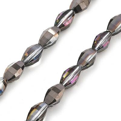 Electroplate Transparent Glass Beads Strands