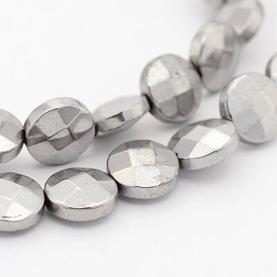 Electroplate Non-magnetic Synthetic Hematite Bead Strands