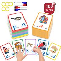 Cvc Word Spelling Games, 100pcs Cvc Word Writing & Spelling Flash Cards Learning Activities, Homeschool Supplies, Sight Words...