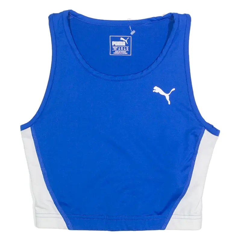 PUMA Cropped Womens T-Shirt Blue Sleeveless M