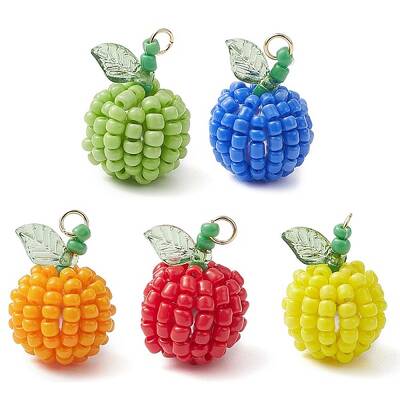 5Pcs 5 Colors Handmade Seed Beads Pendants