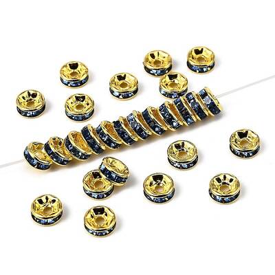 Brass Rhinestone Spacer Beads