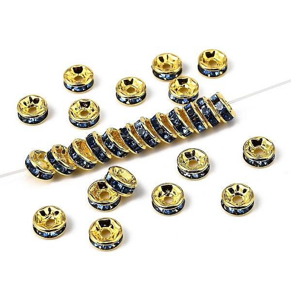 Brass Rhinestone Spacer Beads