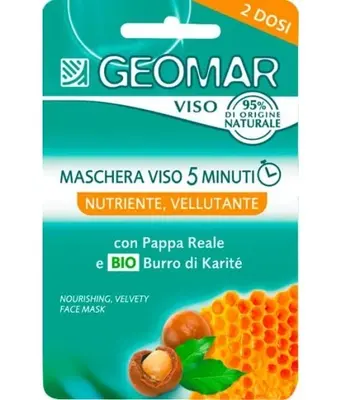 Geomar 5-Minute Nourishing and Softening Face Mask With Organic Shea Butter and Royal Jelly 2 Doses of 15 ml
