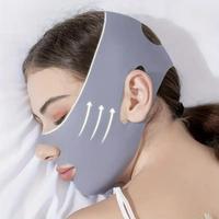 V Line Face Lifting Mask, Breathable Face Slimming Mask, Comfortable Chin Lifting Band, Facial Beauty Tool for Home Use, Grey...