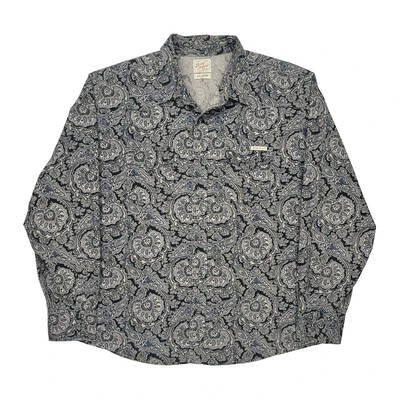 Lucky Brand Patterned Shirt - 2XL Grey Cotton