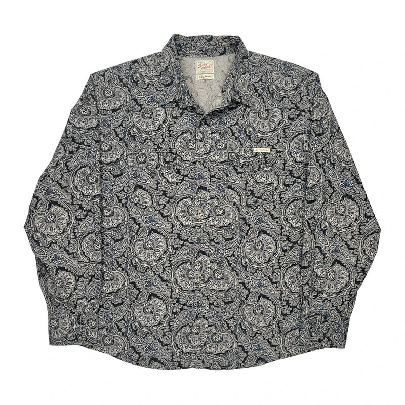 Lucky Brand Patterned Shirt - 2XL Grey Cotton