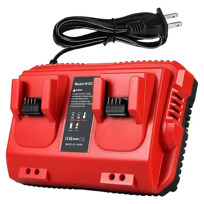 Bslite--Dual Bay Rapid Charger Replacement for Milwaukee M18 Battery Charger, Compatible with Milwaukee 18V Battery
