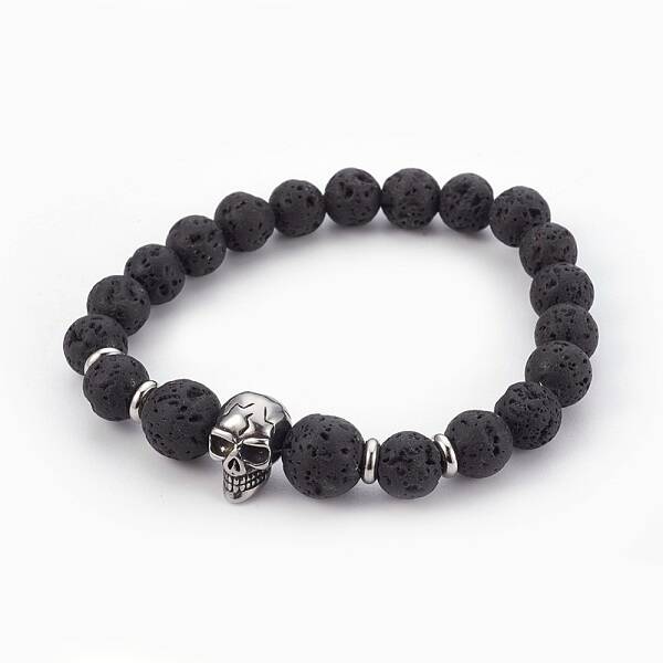 Natural Lava Rock Beads Stretch Bracelets